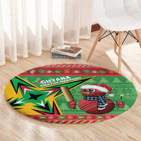 Guyana Cricket Christmas Round Carpet Amazon Warriors Merry Xmas - Wonder Print Shop