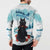 Iceland Yule Cat Christmas Button Sweatshirt Jolakotturinn With Poinsettia - Winter Vibes - Wonder Print Shop