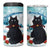 Iceland Yule Cat Christmas 4 in 1 Can Cooler Tumbler Jolakotturinn With Poinsettia - Winter Vibes - Wonder Print Shop