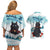 Iceland Yule Cat Christmas Couples Matching Off Shoulder Short Dress and Hawaiian Shirt Jolakotturinn With Poinsettia - Winter Vibes - Wonder Print Shop