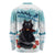 Iceland Yule Cat Christmas Long Sleeve Shirt Jolakotturinn With Poinsettia - Winter Vibes - Wonder Print Shop