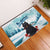 Iceland Yule Cat Christmas Rubber Doormat Jolakotturinn With Poinsettia - Winter Vibes