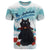 Iceland Yule Cat Christmas T Shirt Jolakotturinn With Poinsettia - Winter Vibes