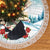 Iceland Yule Cat Christmas Tree Skirt Jolakotturinn With Poinsettia - Winter Vibes