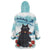 Iceland Yule Cat Christmas Wearable Blanket Hoodie Jolakotturinn With Poinsettia - Winter Vibes