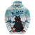 Iceland Yule Cat Christmas Zip Hoodie Jolakotturinn With Poinsettia - Winter Vibes