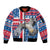 Iceland Christmas Sleeve Zip Bomber Jacket Gyrfalcon Santa Merry Xmas