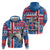 Iceland Christmas Zip Hoodie Gyrfalcon Santa Merry Xmas