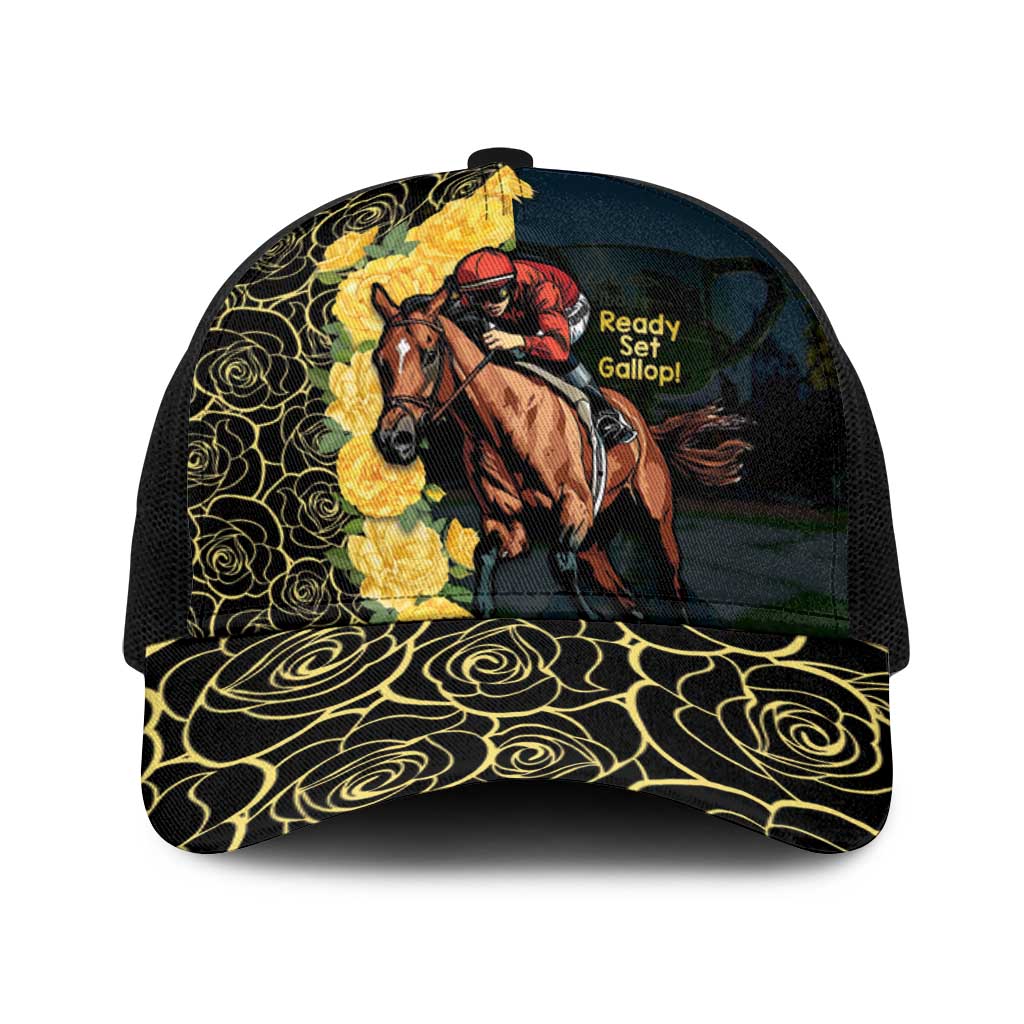 Melbourne Horse Racing Baseball Net Cap Yellow Roses - Ready Set Gallop - Wonder Print Shop