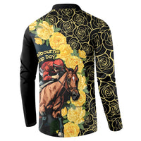 Melbourne Horse Racing Button Sweatshirt Yellow Roses - Ready Set Gallop! - Wonder Print Shop
