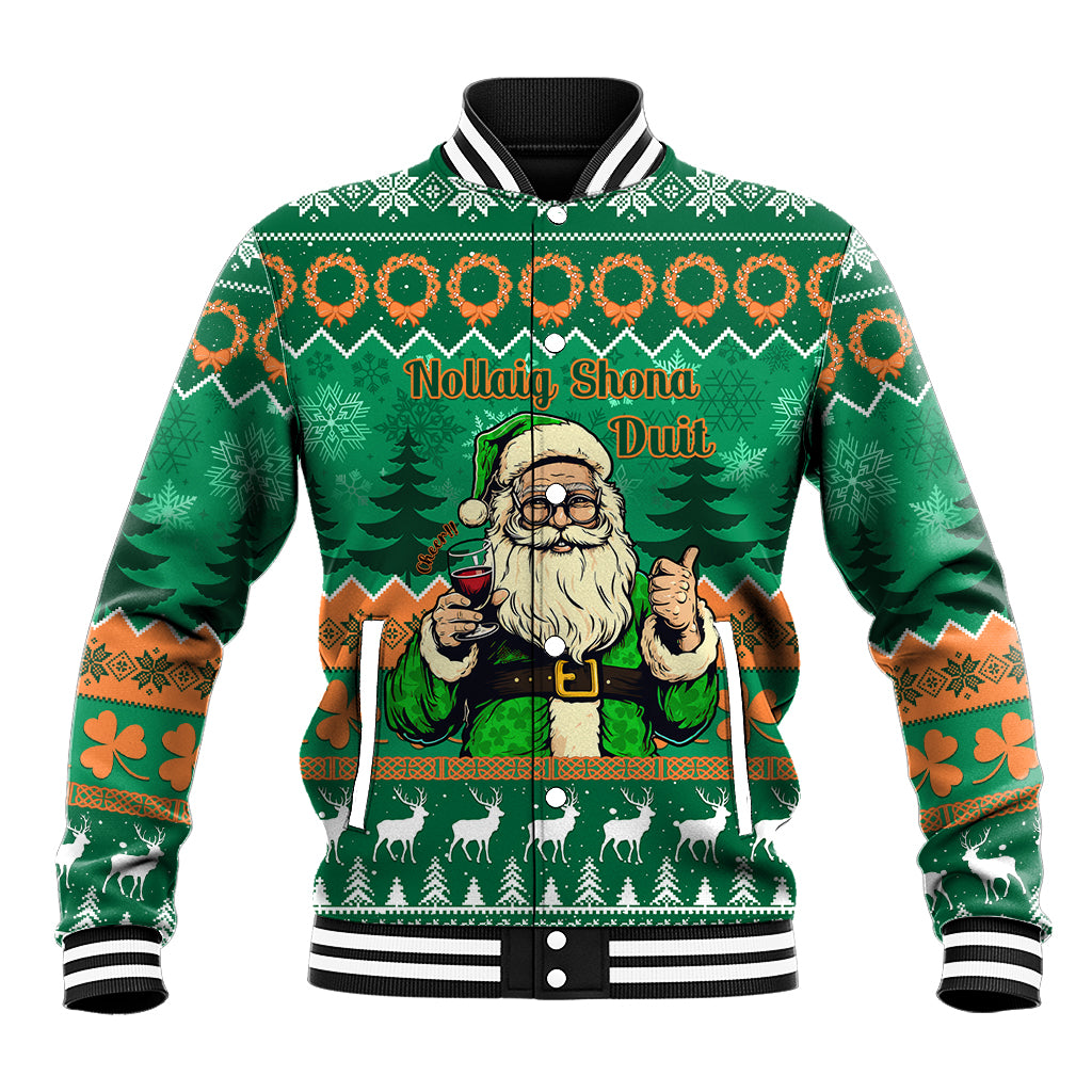 Personalised Ireland Christmas Baseball Jacket Irish Santa Claus Nollaig Shona Duit - Wonder Print Shop