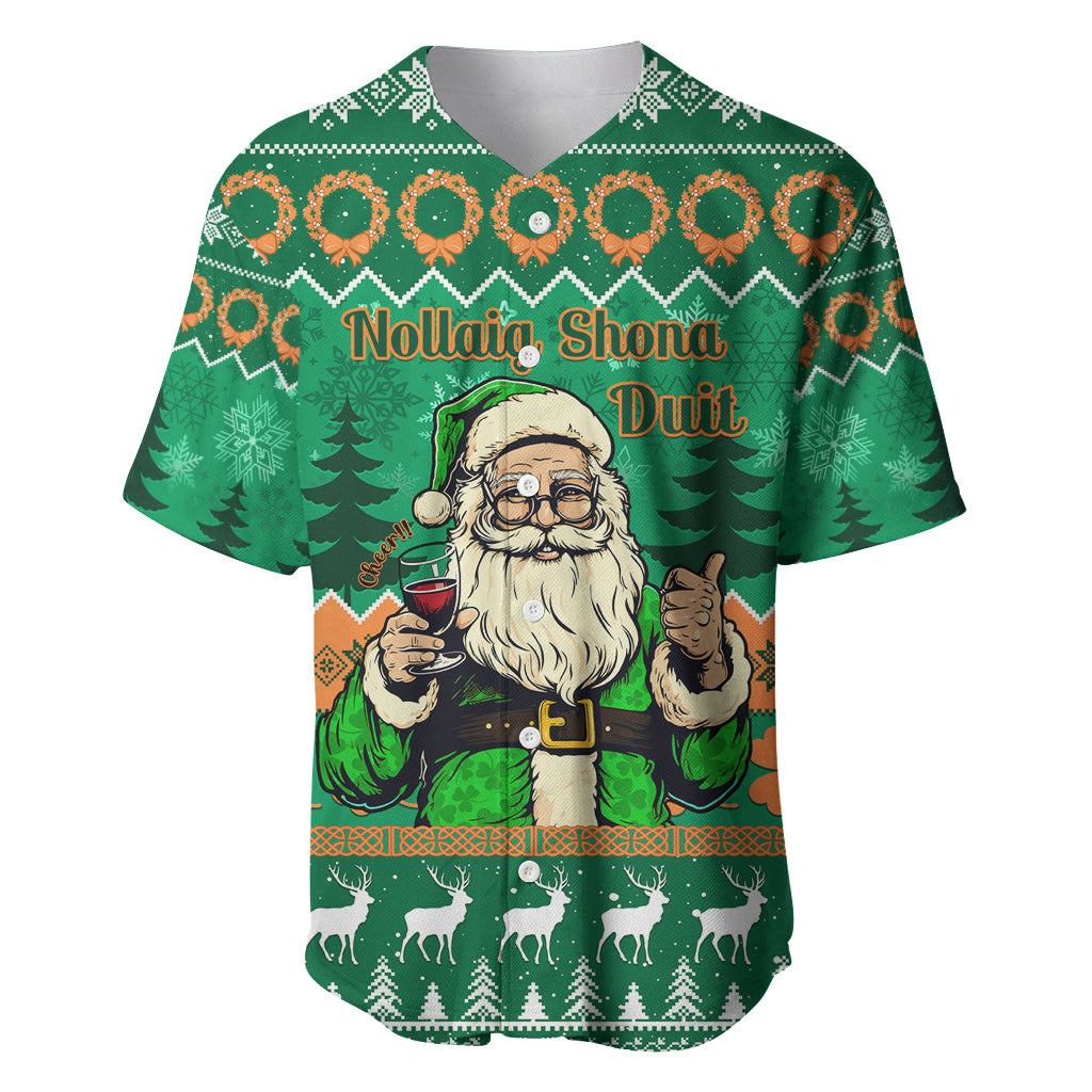 Personalised Ireland Christmas Baseball Jersey Irish Santa Claus Nollaig Shona Duit - Wonder Print Shop