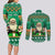 Personalised Ireland Christmas Couples Matching Long Sleeve Bodycon Dress and Long Sleeve Button Shirt Irish Santa Claus Nollaig Shona Duit - Wonder Print Shop