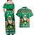 Personalised Ireland Christmas Couples Matching Off Shoulder Maxi Dress and Hawaiian Shirt Irish Santa Claus Nollaig Shona Duit - Wonder Print Shop