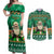 Personalised Ireland Christmas Couples Matching Off Shoulder Maxi Dress and Long Sleeve Button Shirt Irish Santa Claus Nollaig Shona Duit - Wonder Print Shop