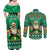 Personalised Ireland Christmas Couples Matching Off Shoulder Maxi Dress and Long Sleeve Button Shirt Irish Santa Claus Nollaig Shona Duit - Wonder Print Shop