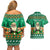 Personalised Ireland Christmas Couples Matching Off Shoulder Short Dress and Hawaiian Shirt Irish Santa Claus Nollaig Shona Duit - Wonder Print Shop