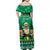 Personalised Ireland Christmas Family Matching Off Shoulder Maxi Dress and Hawaiian Shirt Irish Santa Claus Nollaig Shona Duit - Wonder Print Shop