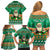 Personalised Ireland Christmas Family Matching Off Shoulder Short Dress and Hawaiian Shirt Irish Santa Claus Nollaig Shona Duit - Wonder Print Shop