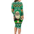 Personalised Ireland Christmas Long Sleeve Bodycon Dress Irish Santa Claus Nollaig Shona Duit - Wonder Print Shop