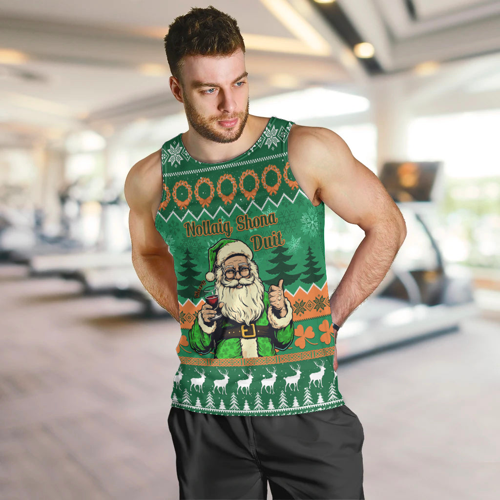 Personalised Ireland Christmas Men Tank Top Irish Santa Claus Nollaig Shona Duit - Wonder Print Shop