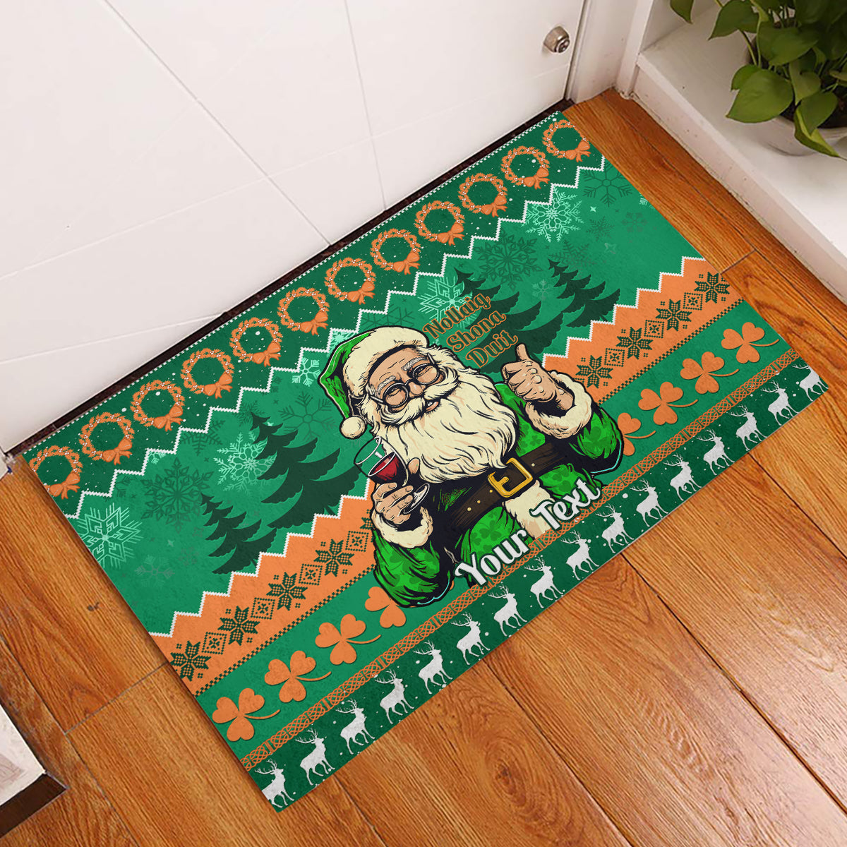 personalised-ireland-christmas-rubber-doormat-irish-santa-claus-nollaig-shona-duit