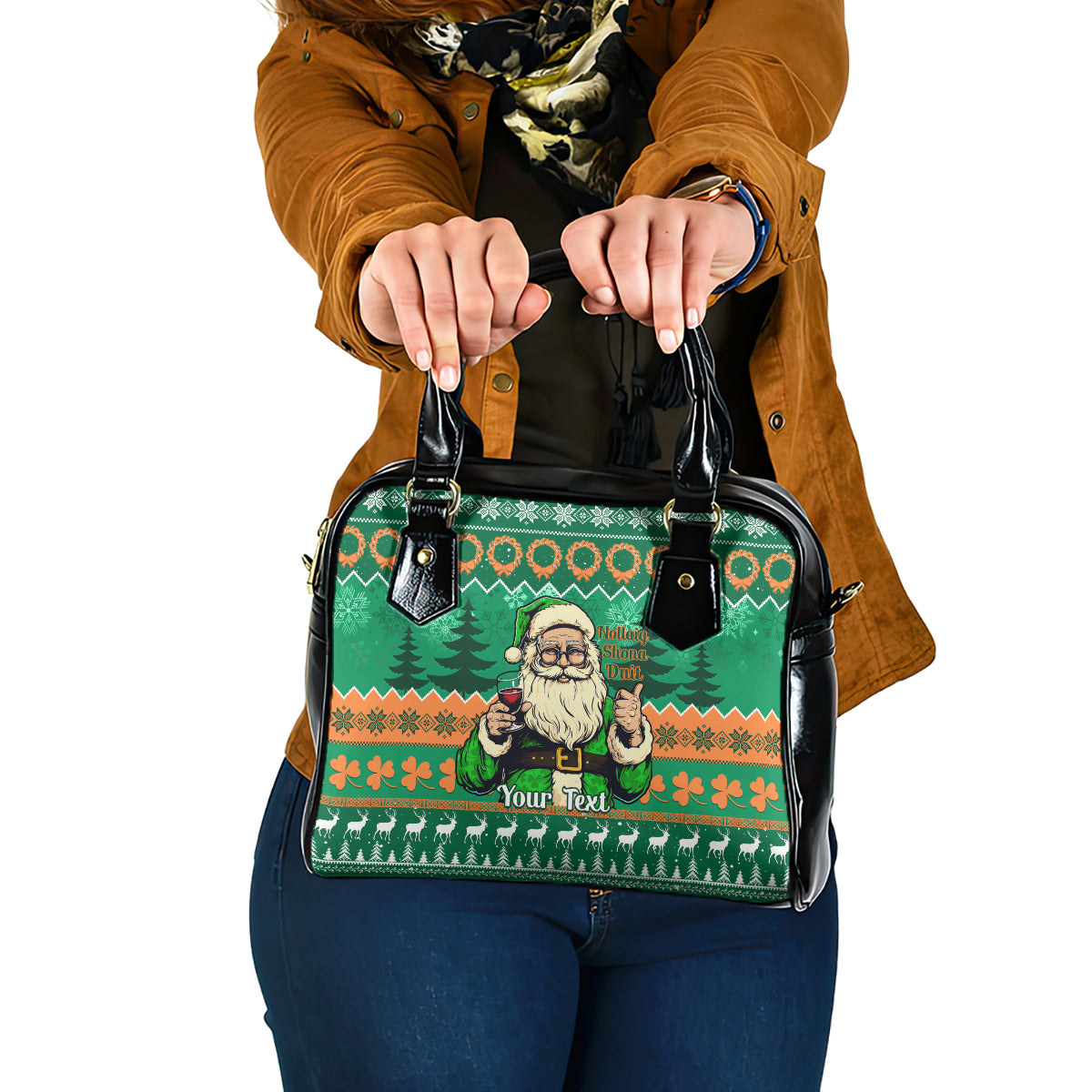 personalised-ireland-christmas-shoulder-handbag-irish-santa-claus-nollaig-shona-duit