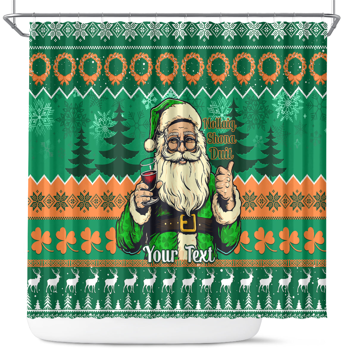 personalised-ireland-christmas-shower-curtain-irish-santa-claus-nollaig-shona-duit