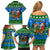 Personalised Scotland Christmas Family Matching Off Shoulder Short Dress and Hawaiian Shirt Scottish Santa With Reindeer Nollaig Chridheil - Wonder Print Shop