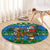 personalised-scotland-christmas-round-carpet-scottish-santa-with-reindeer-nollaig-chridheil