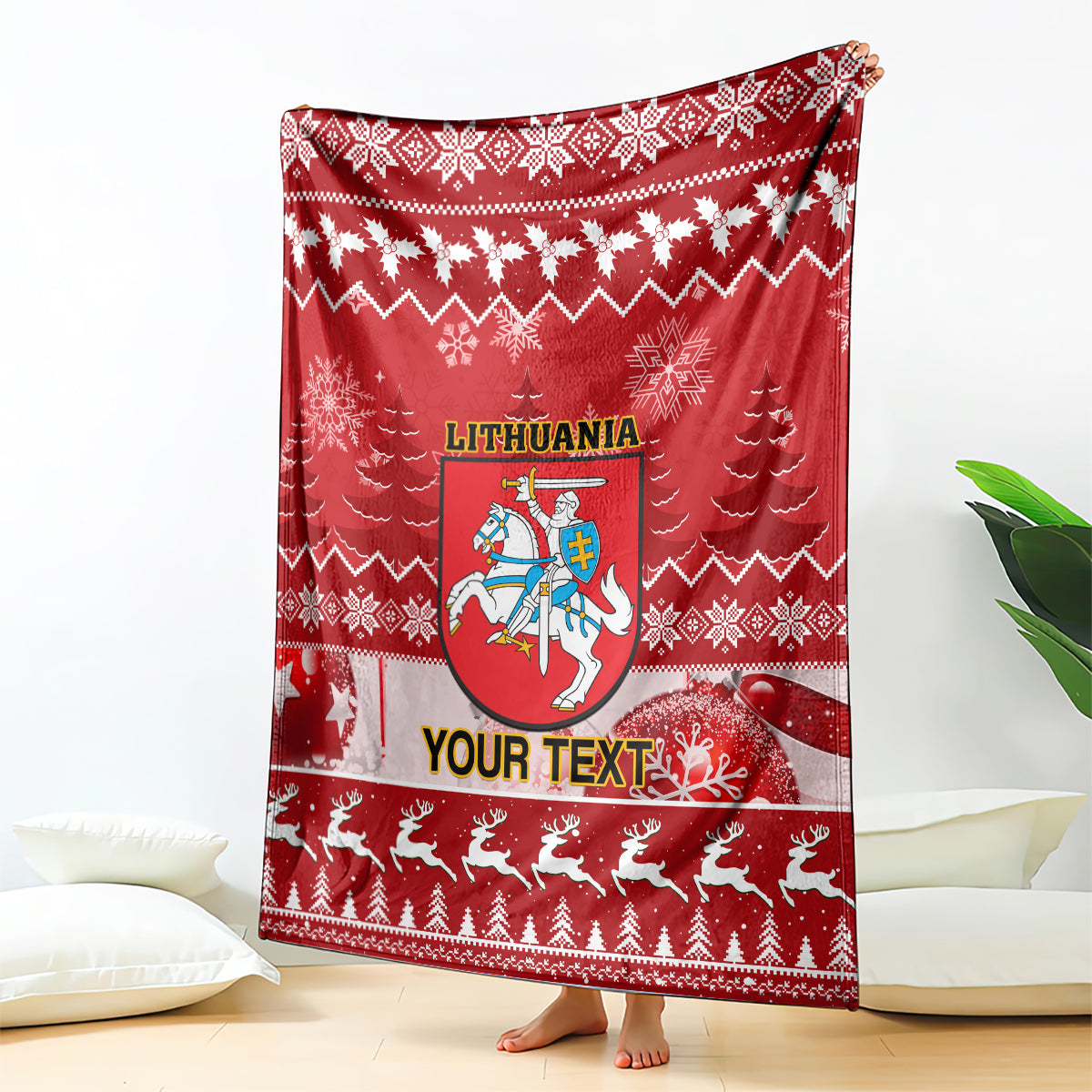 personalised-lithuania-christmas-blanket-linksmu-kaledu