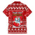 Personalised Lithuania Christmas Family Matching Off Shoulder Long Sleeve Dress and Hawaiian Shirt Linksmu Kaledu - Wonder Print Shop