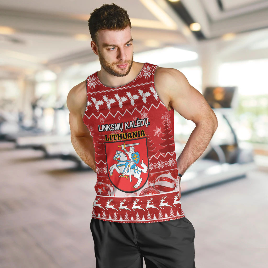 Personalised Lithuania Christmas Men Tank Top Linksmu Kaledu - Wonder Print Shop