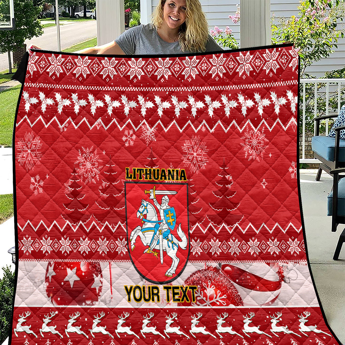 personalised-lithuania-christmas-quilt-linksmu-kaledu