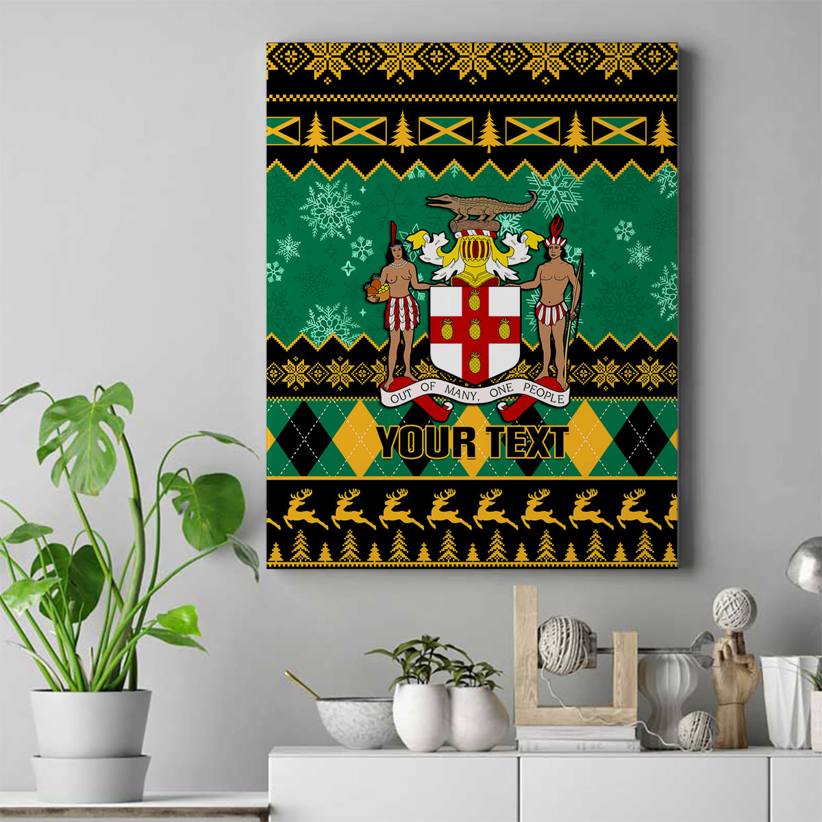 personalised-jamaica-christmas-canvas-wall-art-jamaican-coat-of-arms-xmas-vibes