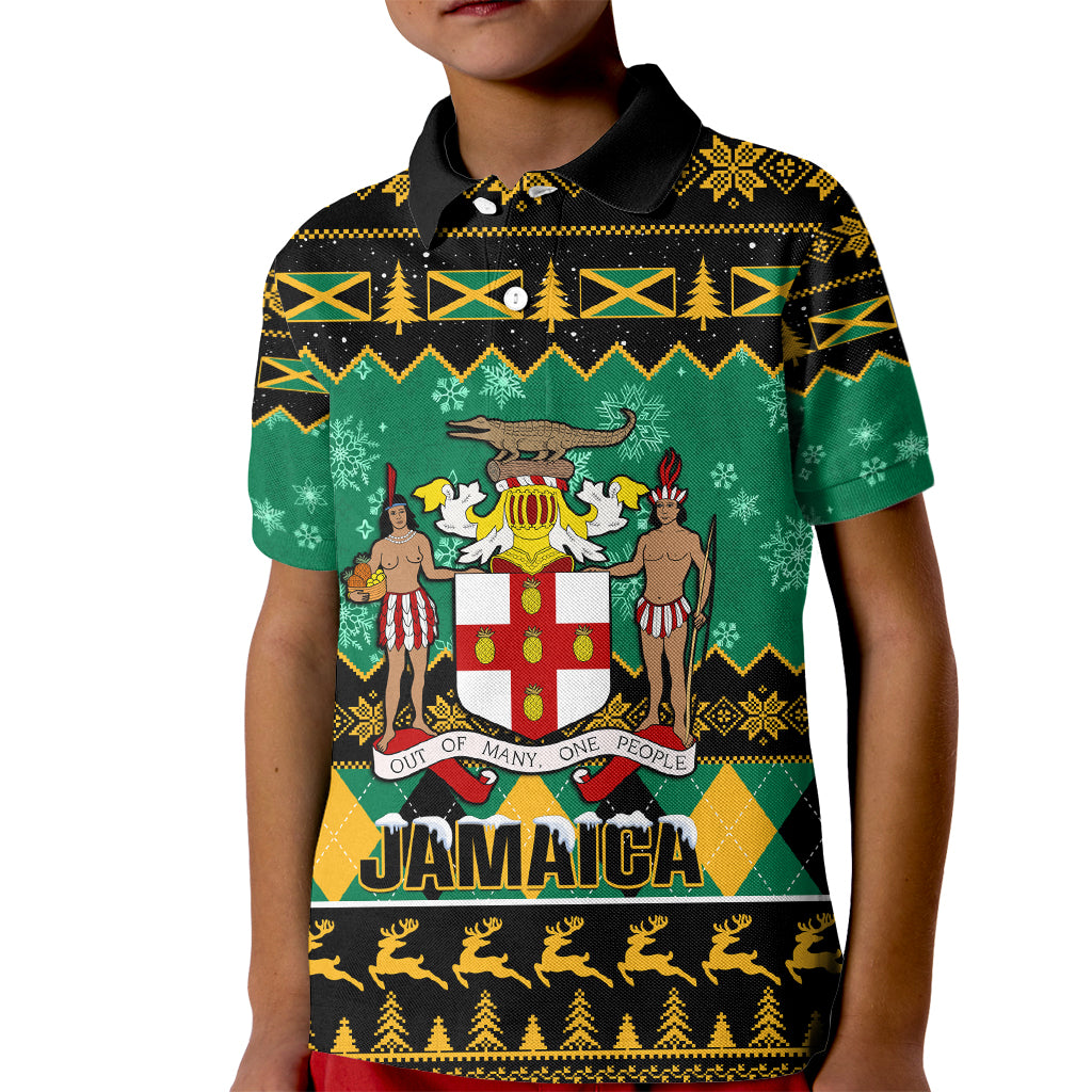 personalised-jamaica-christmas-kid-polo-shirt-jamaican-coat-of-arms-xmas-vibes