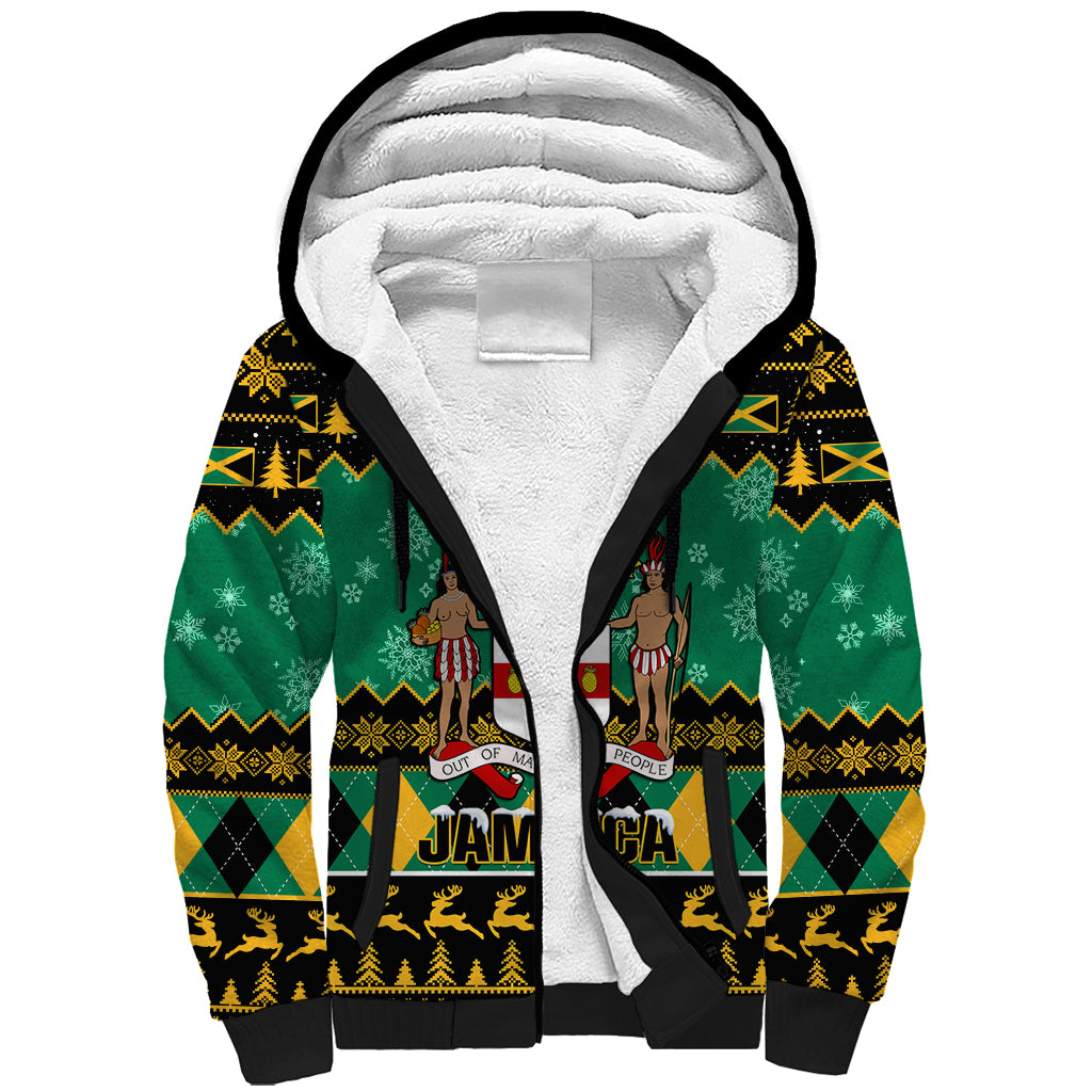 personalised-jamaica-christmas-sherpa-hoodie-jamaican-coat-of-arms-xmas-vibes