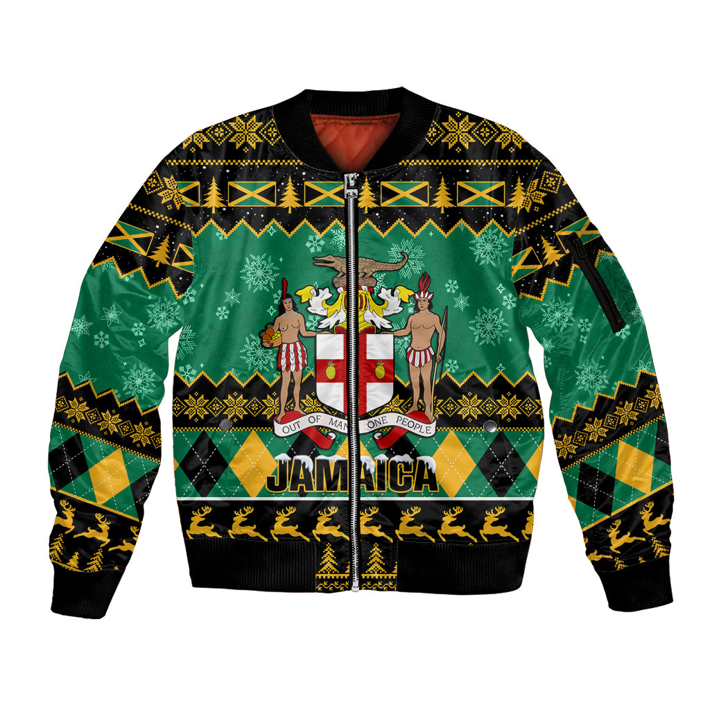 personalised-jamaica-christmas-sleeve-zip-bomber-jacket-jamaican-coat-of-arms-xmas-vibes