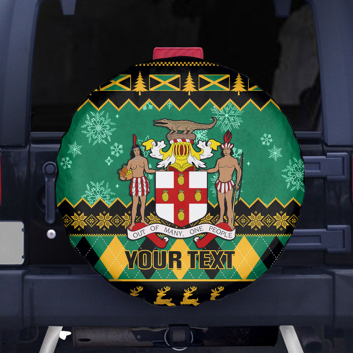 personalised-jamaica-christmas-spare-tire-cover-jamaican-coat-of-arms-xmas-vibes