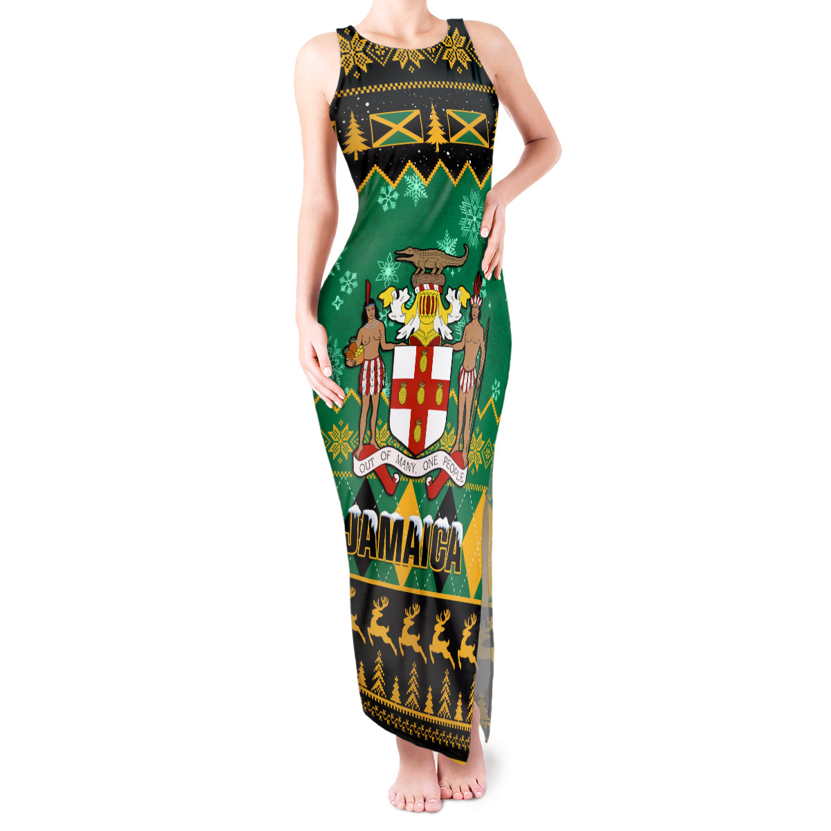 personalised-jamaica-christmas-tank-maxi-dress-jamaican-coat-of-arms-xmas-vibes