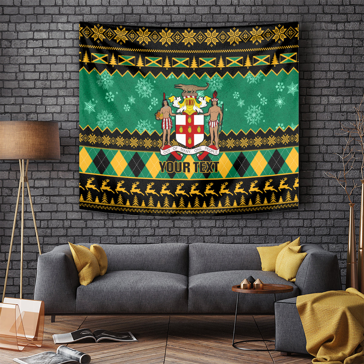 personalised-jamaica-christmas-tapestry-jamaican-coat-of-arms-xmas-vibes