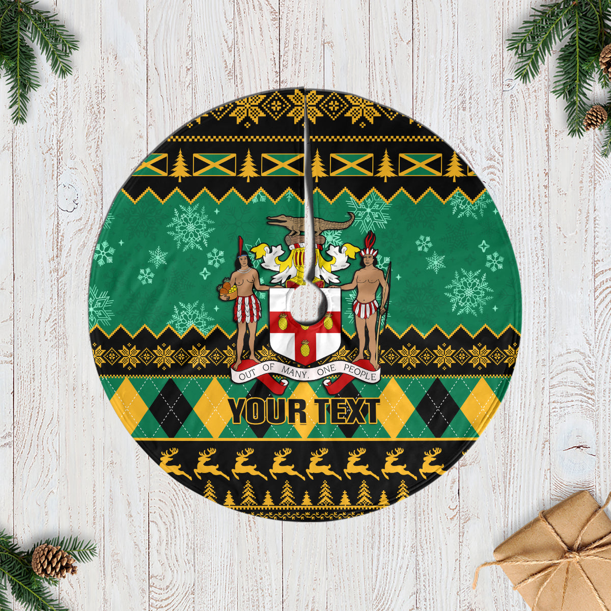 personalised-jamaica-christmas-tree-skirt-jamaican-coat-of-arms-xmas-vibes