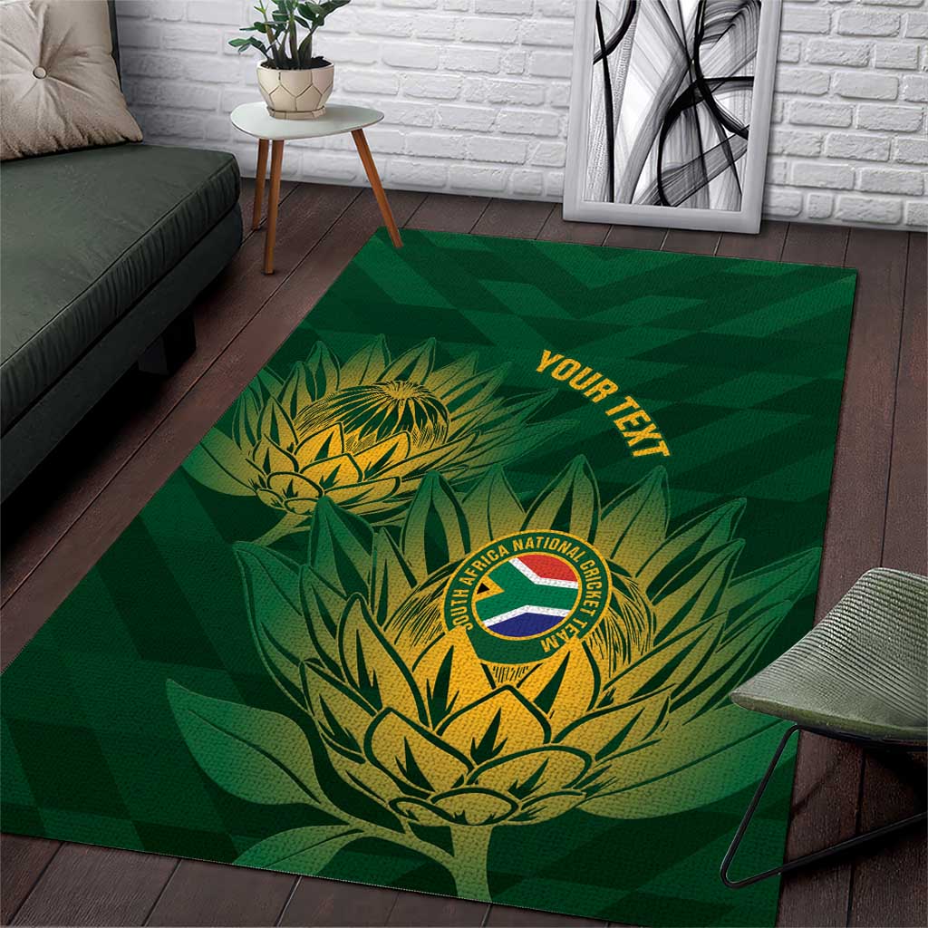 Custom South Africa Cricket Area Rug Go Champions Proteas - Wonder Print Shop