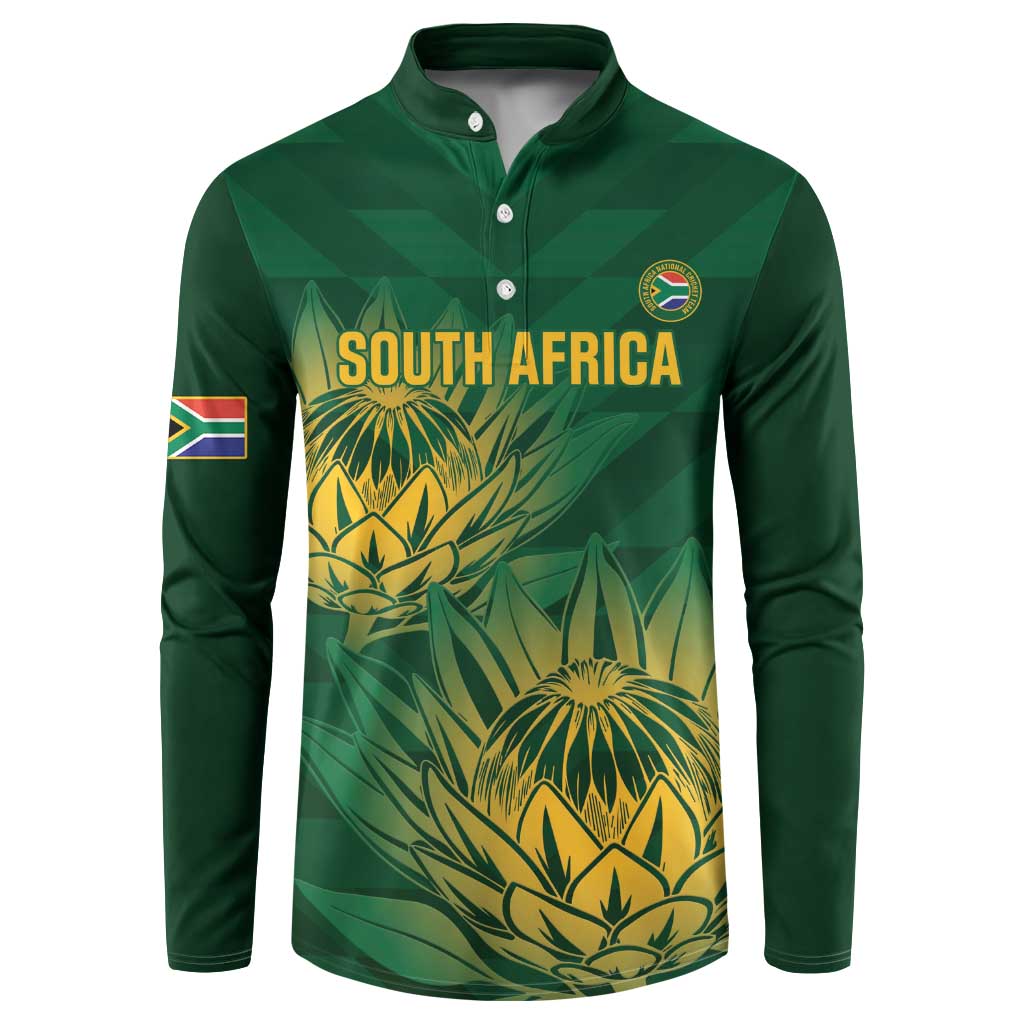 Custom South Africa Cricket Button Sweatshirt Go Champions Proteas - Wonder Print Shop