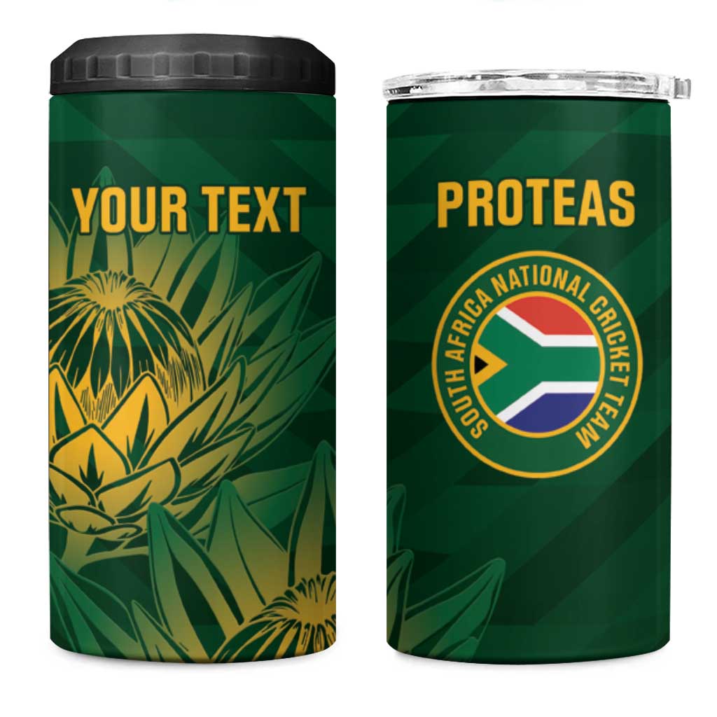 Custom South Africa Cricket 4 in 1 Can Cooler Tumbler Go Champions Proteas - Wonder Print Shop