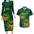 Custom South Africa Cricket Couples Matching Long Sleeve Bodycon Dress and Hawaiian Shirt Go Champions Proteas - Wonder Print Shop