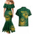 Custom South Africa Cricket Couples Matching Mermaid Dress and Hawaiian Shirt Go Champions Proteas - Wonder Print Shop