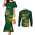 Custom South Africa Cricket Couples Matching Mermaid Dress and Long Sleeve Button Shirt Go Champions Proteas