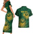 Custom South Africa Cricket Couples Matching Short Sleeve Bodycon Dress and Hawaiian Shirt Go Champions Proteas - Wonder Print Shop