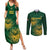 Custom South Africa Cricket Couples Matching Summer Maxi Dress and Long Sleeve Button Shirt Go Champions Proteas - Wonder Print Shop